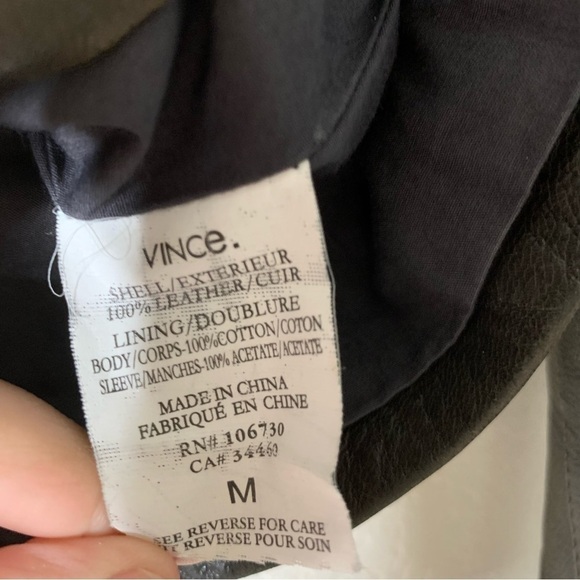 Vince womens brown 100% leather full zip Jacket M - Picture 5 of 10